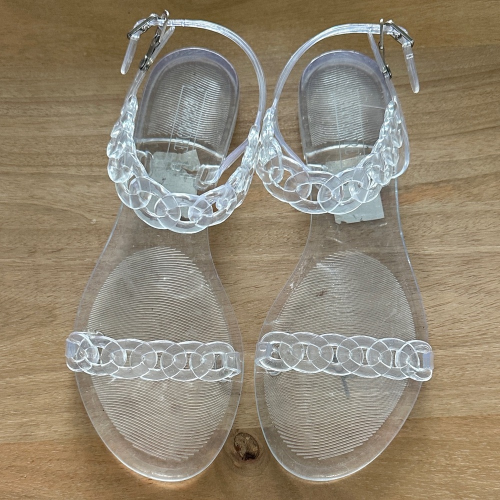 Elegant Clear Chain Strap Sandals